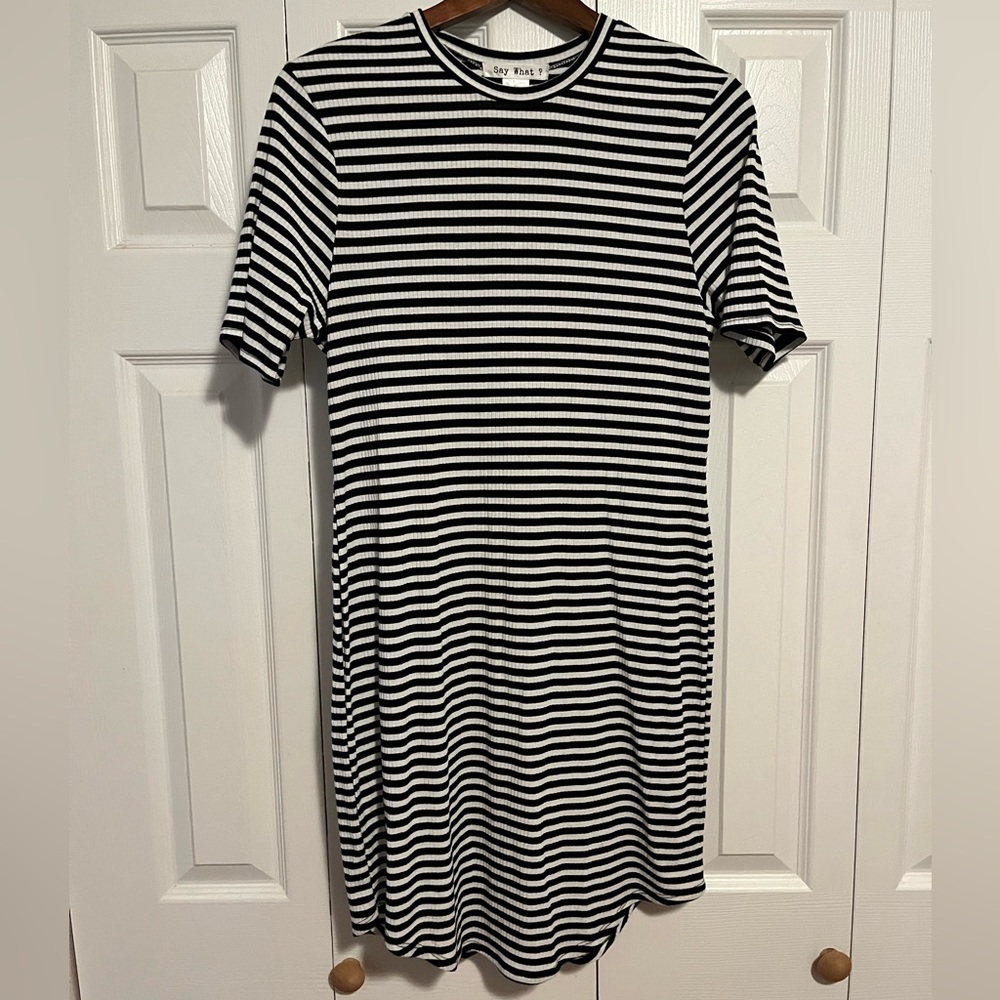 Black and White Striped TShirt Dress
